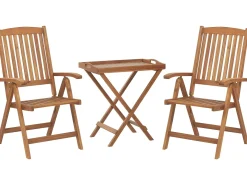 Set bistrot con cuscini Pieghevole JAVA Legno d'acacia Blu