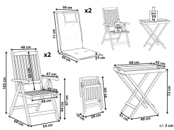 Set bistrot con cuscini Pieghevole AMANTEA Legno d'acacia Blu
