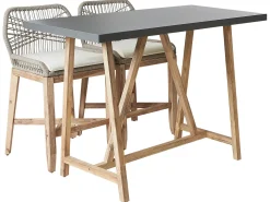 Set bistrot con cuscini TALAMONE Legno d'acacia Grigio