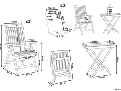 Set bistrot JAVA PREMIUIM Legno d'acacia Grigio chiaro