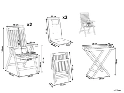 Set bistrot JAVA PREMIUIM Legno d'acacia Blu