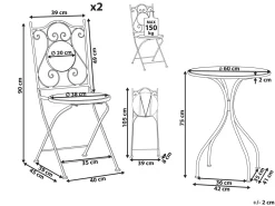 Set bistrot Pieghevole COZZANA Metallo Nero