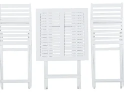 Set bistrot Pieghevole FIJI Legno d'acacia Bianco