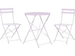 Set bistrot Pieghevole FIORI Metallo Viola