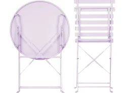 Set bistrot Pieghevole FIORI Metallo Viola