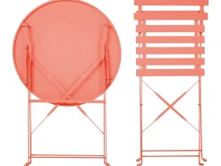 Set bistrot Pieghevole FIORI Metallo Corallo