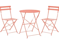 Set bistrot Pieghevole FIORI Metallo Corallo