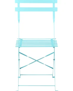 Set bistrot Pieghevole FIORI Metallo Turchese