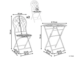 Set bistrot Pieghevole STIFFE Metallo Bianco