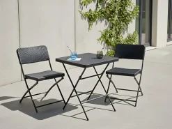 Set bistrot Pieghevole TRAPPETO Nero