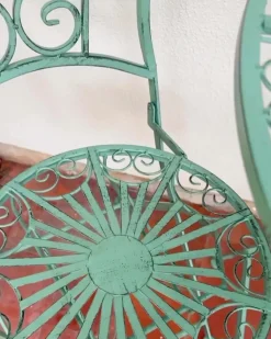 Set bistrot Pieghevole TRENTO Metallo Verde chiaro