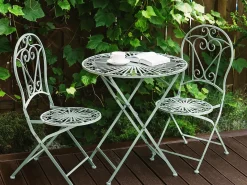 Set bistrot Pieghevole TRENTO Metallo Verde chiaro