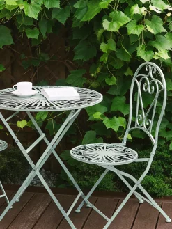 Set bistrot Pieghevole TRENTO Metallo Verde chiaro