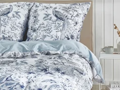 Set Copripiumino BALLARD Raso di Cotone 155 x 220 cm Blu