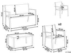 Set da giardino con tavolo 4 posti TAVOLETO Metallo Grigio