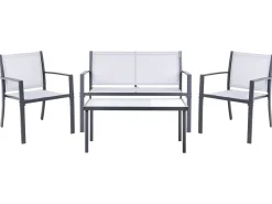 Set da giardino con tavolo 4 posti TAVOLETO Metallo Grigio