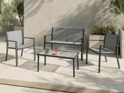 Set da giardino con tavolo 4 posti TAVOLETO Metallo Grigio