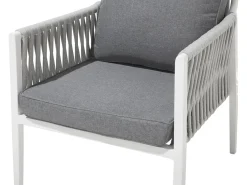 Set da giardino con tavolo 4 posti LATINA Metallo Grigio