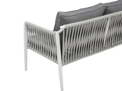 Set da giardino con tavolo 4 posti LATINA Metallo Grigio