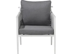 Set da giardino con tavolo 4 posti LATINA Metallo Grigio