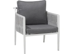 Set da giardino con tavolo 4 posti LATINA Metallo Grigio