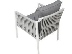 Set da giardino con tavolo 4 posti LATINA Metallo Grigio