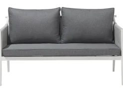 Set da giardino con tavolo 4 posti LATINA Metallo Grigio