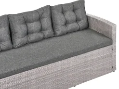 Set da giardino con tavolo 8 posti VITERBO con cuscini Rattan sintetico (PE) Grigio