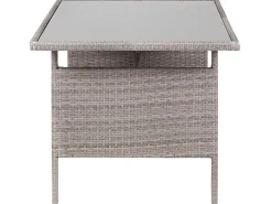 Set da giardino con tavolo 8 posti VITERBO con cuscini Rattan sintetico (PE) Grigio