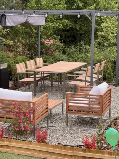 Set da giardino con tavolo 4 posti BERMUDA Legno d'acacia Marrone