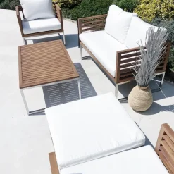 Set da giardino con tavolo 4 posti BERMUDA Legno d'acacia Marrone