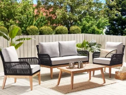 Set da giardino con tavolo 4 posti MERANO Legno d'acacia Grigio