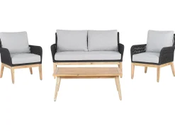 Set da giardino con tavolo 4 posti MERANO Legno d'acacia Grigio