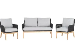 Set da giardino con tavolo 4 posti MERANO Legno d'acacia Grigio