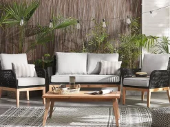 Set da giardino con tavolo 4 posti MERANO Legno d'acacia Grigio