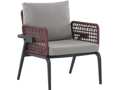 Set da giardino con tavolo 4 posti SCIACCA Metallo Grigio