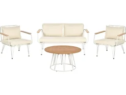 Set da giardino con tavolo 4 posti MONTESILVANO Metallo Beige chiaro