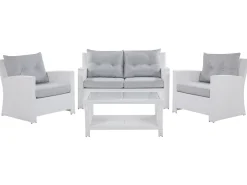 Set da giardino con tavolo 4 posti MARINO Rattan sintetico (PE) Bianco