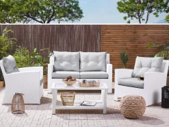Set da giardino con tavolo 4 posti MARINO Rattan sintetico (PE) Bianco