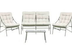 Set da giardino con tavolo 4 posti MOLVENO Metallo Beige/Verde