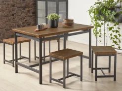 Set da pranzo ARLINGTON Marrone scuro 4 posti