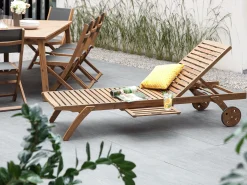 Set da pranzo da giardino con lettini 8 posti CESANA Legno d'acacia Marrone chiaro
