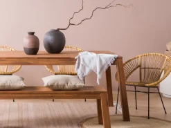 Set da pranzo da giardino con panche 6 posti LIVORNO Legno d'acacia Marrone