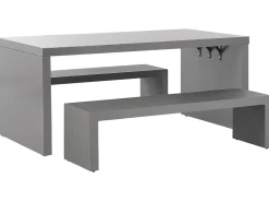 Set da pranzo da giardino con panche 4 posti TARANTO Cemento Grigio