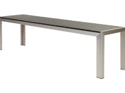 Set da pranzo da giardino con panche 6 posti NARDO Nero/Argento
