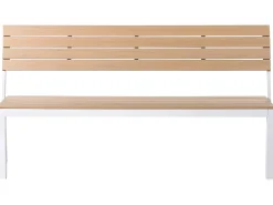 Set da pranzo da giardino con panche 6 posti COMO Beige