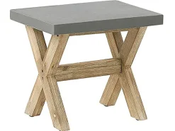 Set da pranzo da giardino con sgabelli 8 posti OLBIA Cemento Grigio