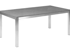 Set da pranzo da giardino 6 posti GROSSETO Granito Lucido Grigio/Bianco