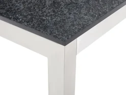 Set da pranzo da giardino 6 posti GROSSETO Granito fiammato Nero/Grigio