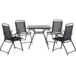 Set da pranzo da giardino 4 posti LIVO Metallo Nero